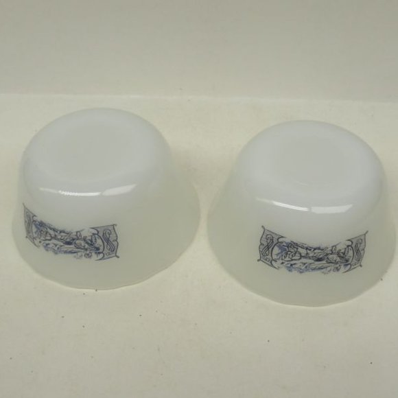 2-Glasbake CURRIER and IVES 3 3/4 Inch Custard Cups or Dessert Bowls - Picture 4 of 4